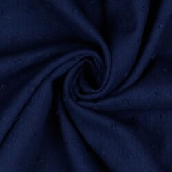 Tessuto di cotone con bignè - blu scuro