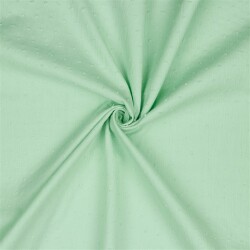 Baumwollstoff mit Puschel - mint