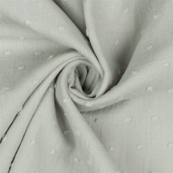 Bavlněná tkanina s obláčky - světle šedá
