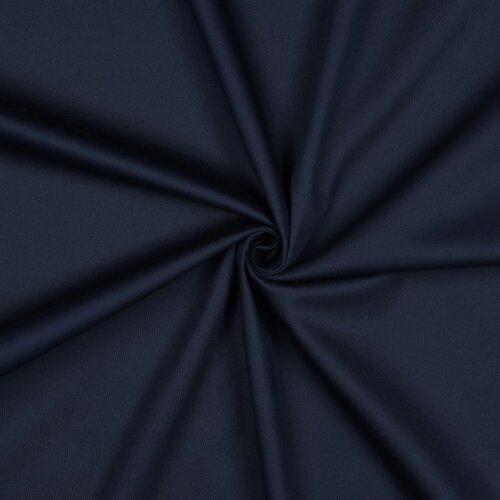 Algodón satinado elástico - azul oscuro