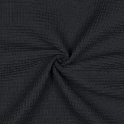 Piqué Waffle *Vera* 6 mm - nero