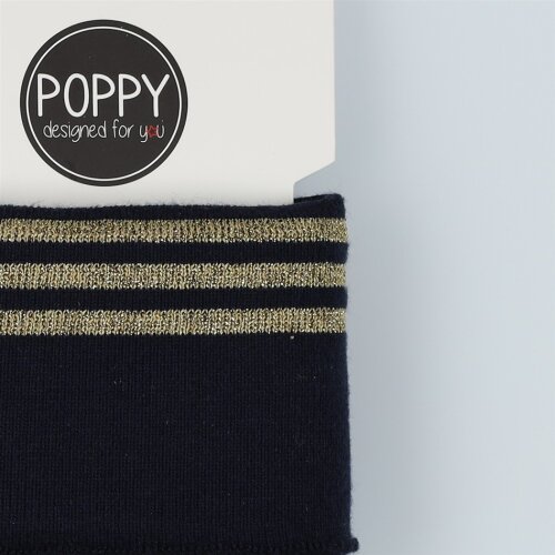 CUFFS LUREX 7CM - bleu foncé/OR