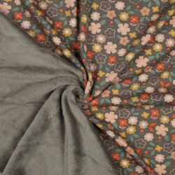 Alpenfleece Blumen - taupe