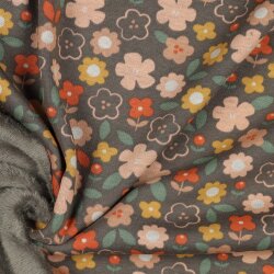 Alpenfleece Blumen - taupe