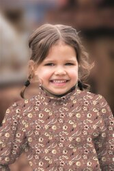 Waffeljersey Digital Blumenwind - schwarz
