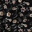 Waffeljersey Digital Blumenwind - schwarz