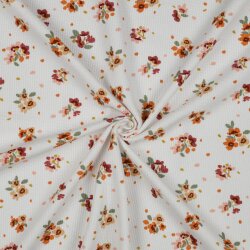 WaffelJersey kleine Blumen - weiss