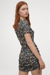 Ribbed Jersey Digital Flowers - white