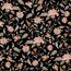 Bambus Jersey Blumen - schwarz