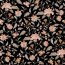 Bambus Jersey Blumen - schwarz