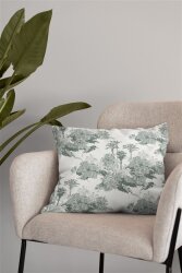 Canvas digital forest linen look - old green
