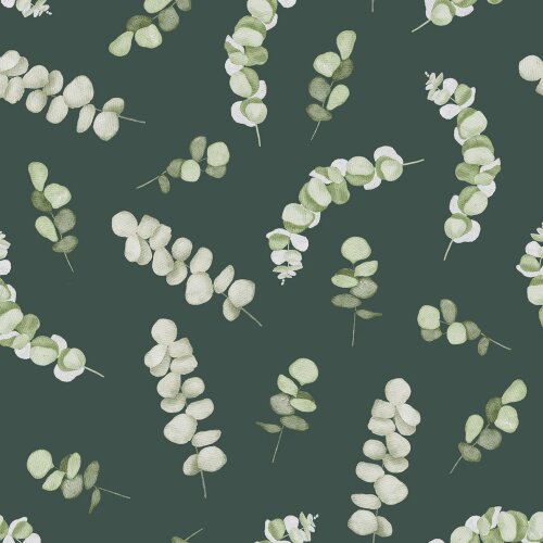 Canvas Digital Eukalyptus - dunkelgrün