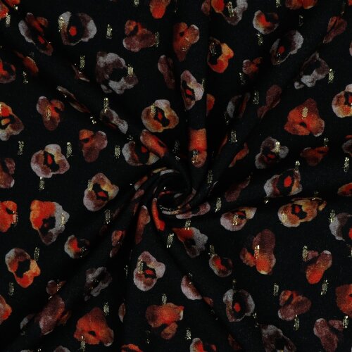 Viskosestoff Lurex Digital Leo- schwarz