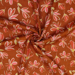 Fleurs prélavées en lin de viscose - rouge...