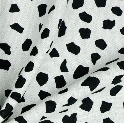 Viscose linen pre-washed dots - white