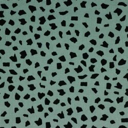 Viscose linen pre-washed dots - old green