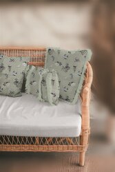 Canvas Digital Monde sous-marin - menthe claire aspect lin