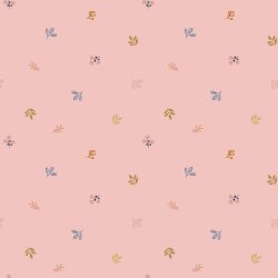 Cotton poplin organic flowers - quartz pink