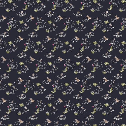 Viskose Popeline kleine Hasen - indigo