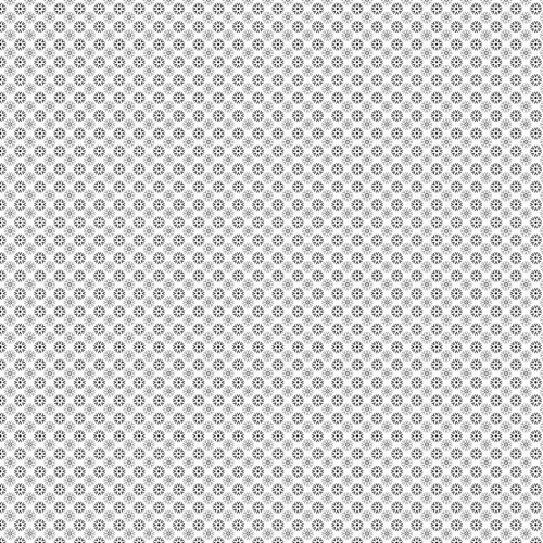 Popeline de coton mini fleurs - blanc/noir