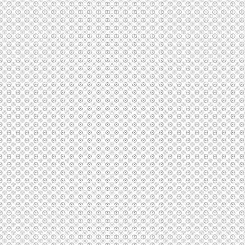 Popeline coton mini fleurs - blanc/gris