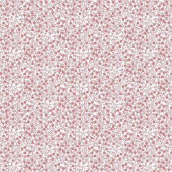 Popeline di cotone mare di fiori - bianco/rosa scuro