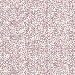 Cotton poplin sea of flowers - white/dark pink