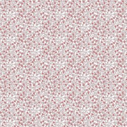 Popeline di cotone mare di fiori - bianco/rosa scuro
