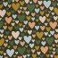 Babycord coloured hearts - forest green