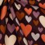 Babycord coloured hearts - aubergine