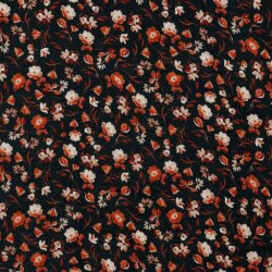 Fiori digitali Mussola - Nero