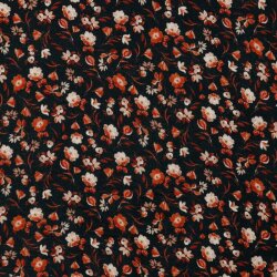 Muslin Digital Flowers - Black