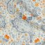 Muslin Digital Paisley - wit/tint blauw