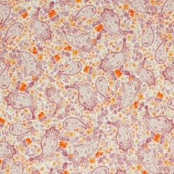 Muslin Digital Paisley - white/pearl pink