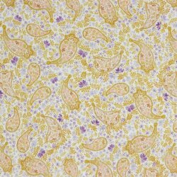 Muslin Digital Paisley - white/lavender