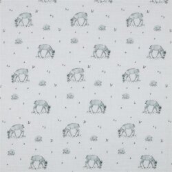 Muslin Organic Digital Deer - white