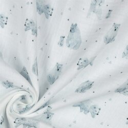 Muslin Organic Digital Bears - bianco