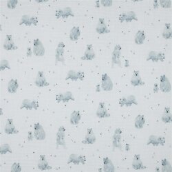 Muselina Organic Digital Bears - blanco