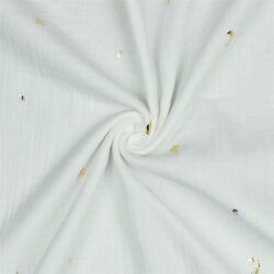 Muslin Gold Moon and Stars - Old White