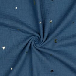 Muselina Luna de Oro y Estrellas - jeans