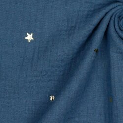 Musselin Gold Mond nund Sterne - jeans