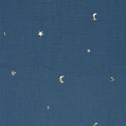 Musselin Gold Mond und Sterne - jeans