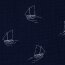 Muslin BOATS - dark cobalt blue