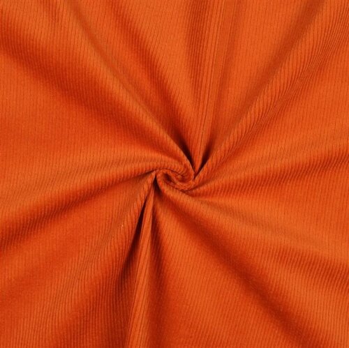 Elastischer Cordstoff vorgewaschen - orange