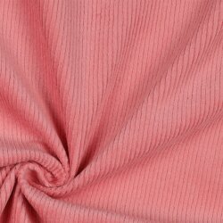 Elastisch ribfluweel voorgewassen - antiek roze