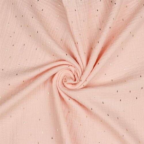 Muslin Gold Strokes - rose pâle