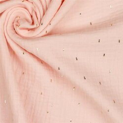 Muslin Gold Strokes - light pink
