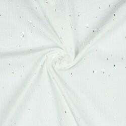 Muslin Gold Strokes - Old White