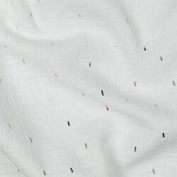 Musselin Gold Striche - altweiss