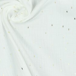 Muslin Gold Strokes - Old White